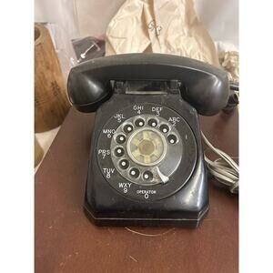 Antique Vintage Rotary Telephone Black Stromberg Carlson Model 1543 modern jack